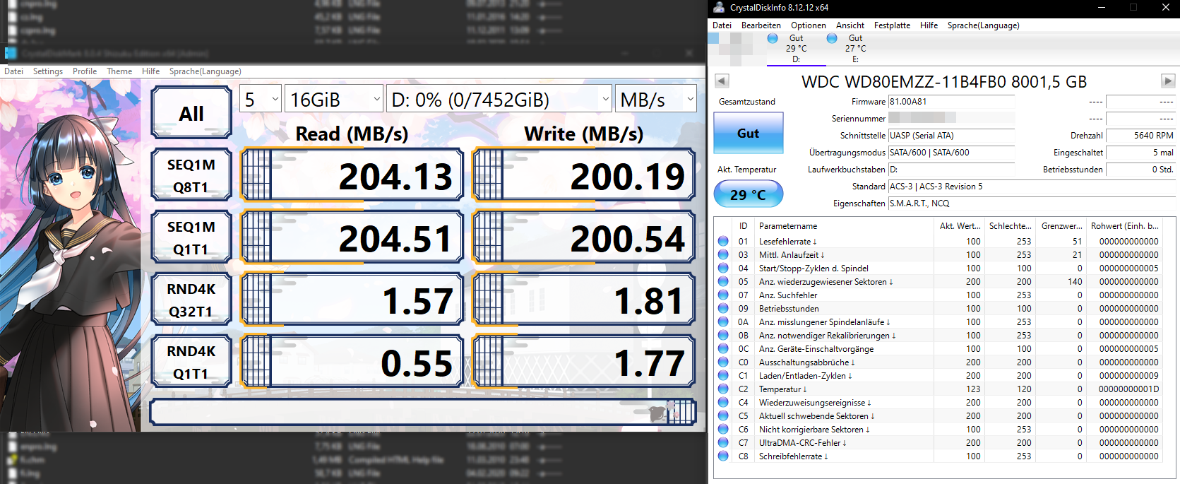 Speedtest + CrystalDiskInfo